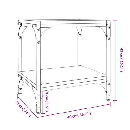Tv-Meubel Bewerkt Hout En Staal Eiken 40 x 33 x 41 cm Grijs sonoma