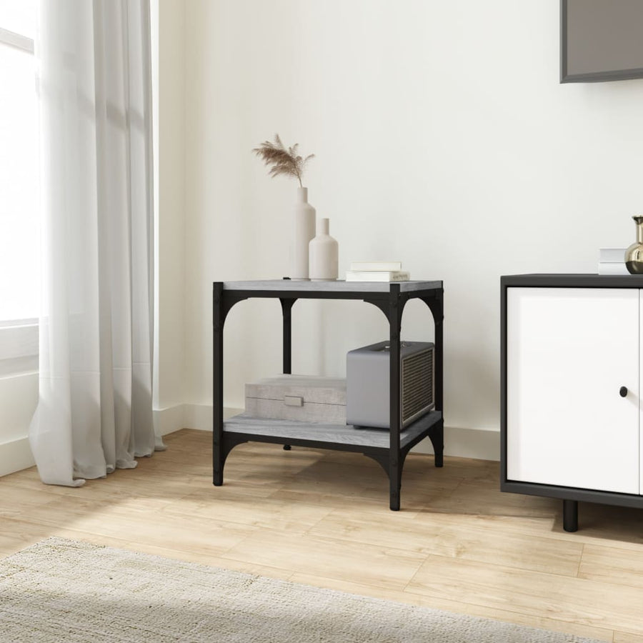Tv-Meubel Bewerkt Hout En Staal Eiken 40 x 33 x 41 cm Grijs sonoma