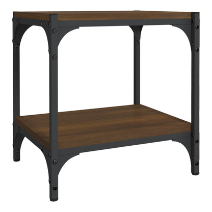 Tv-Meubel Bewerkt Hout En Staal Bruin Eikenkleur 40 x 33 x 41 cm Bruineiken
