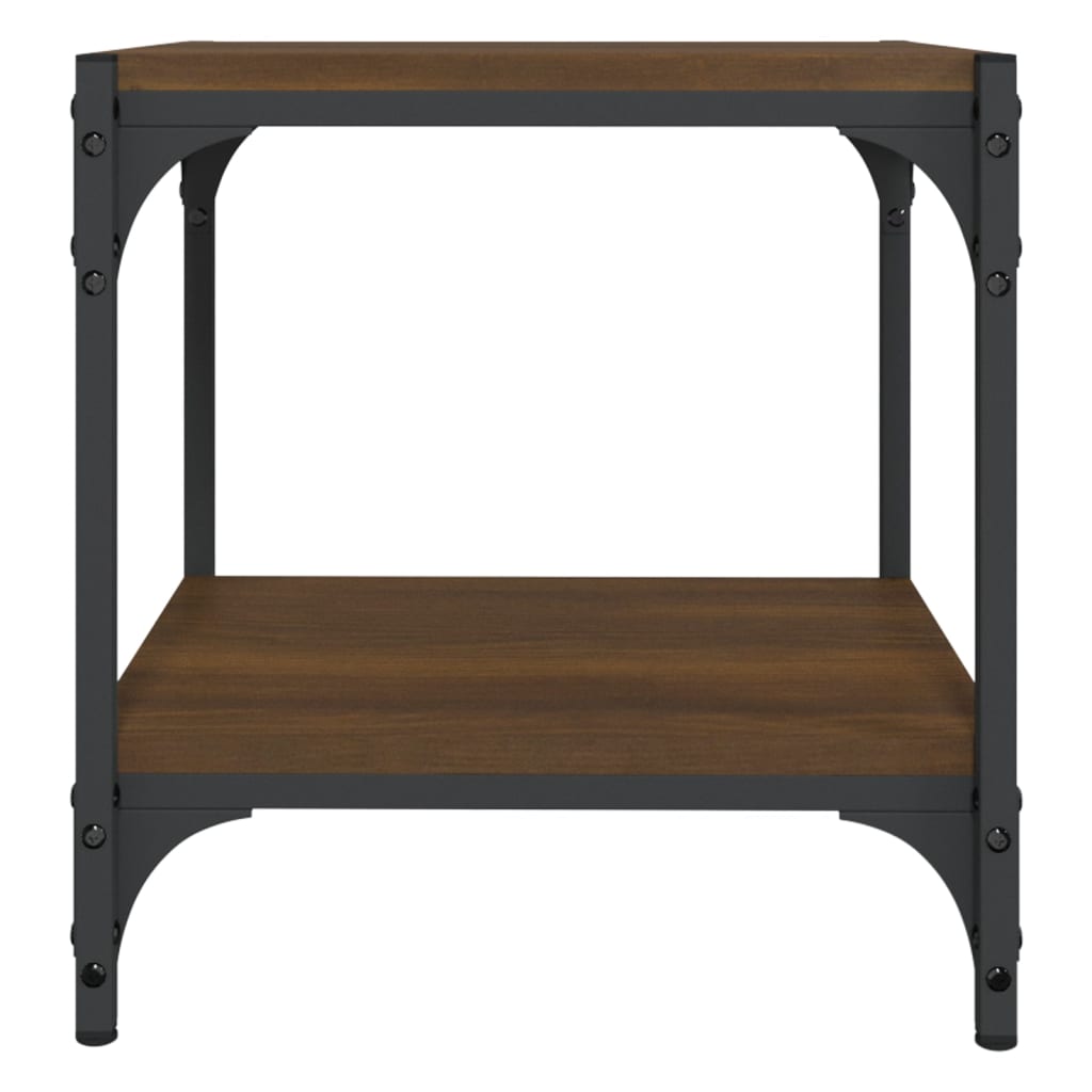 Tv-Meubel Bewerkt Hout En Staal Bruin Eikenkleur 40 x 33 x 41 cm Bruineiken