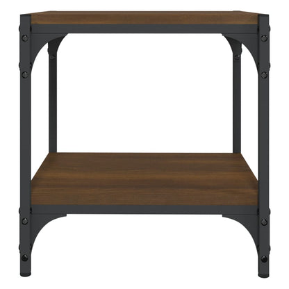 Tv-Meubel Bewerkt Hout En Staal Bruin Eikenkleur 40 x 33 x 41 cm Bruineiken
