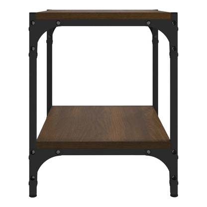 Tv-Meubel Bewerkt Hout En Staal Bruin Eikenkleur 40 x 33 x 41 cm Bruineiken