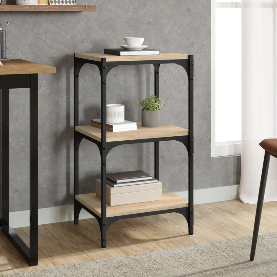 Boekenkast 40X33X70,5 Cm Bewerkt Hout En Staal Sonoma Eiken