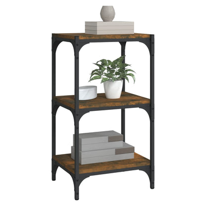 Boekenkast 40X33X70,5 Cm Bewerkt Hout En Staal Gerookt Eiken