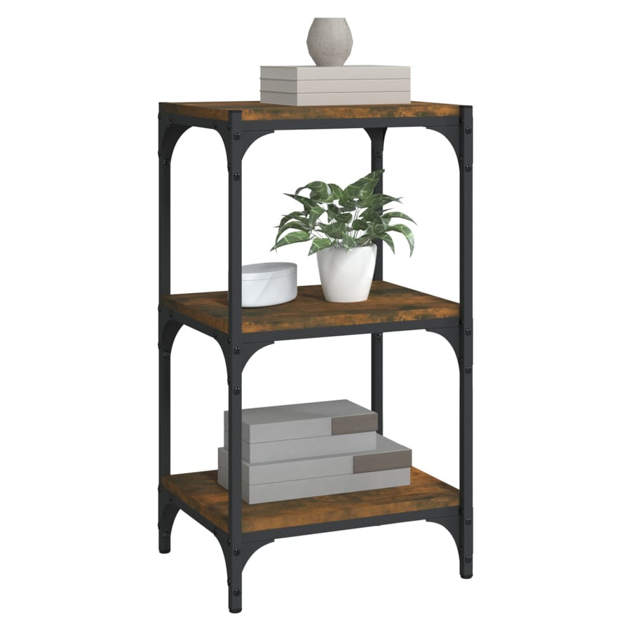 Boekenkast 40X33X70,5 Cm Bewerkt Hout En Staal Gerookt Eiken