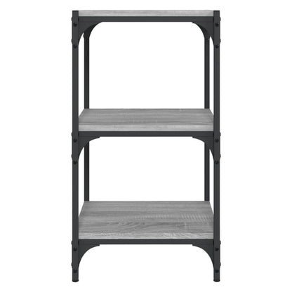 Boekenkast 40x33x70,5 cm hout en staal grijs sonoma eikenkleur