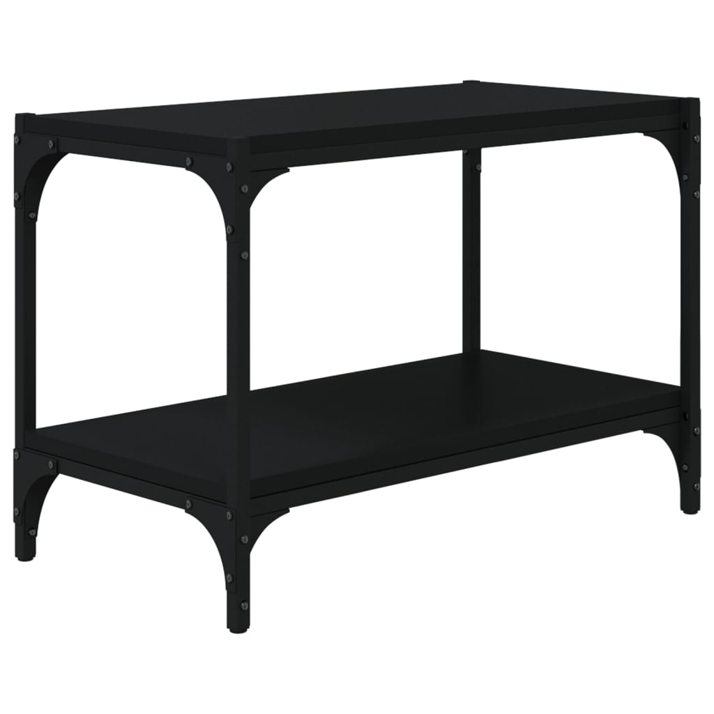 Tv-meubel 60x33x41 cm bewerkt hout en staal zwart