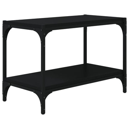 Tv-meubel 60x33x41 cm bewerkt hout en staal zwart
