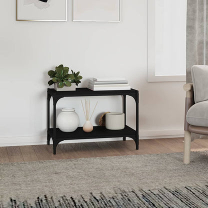 Tv-meubel 60x33x41 cm bewerkt hout en staal zwart