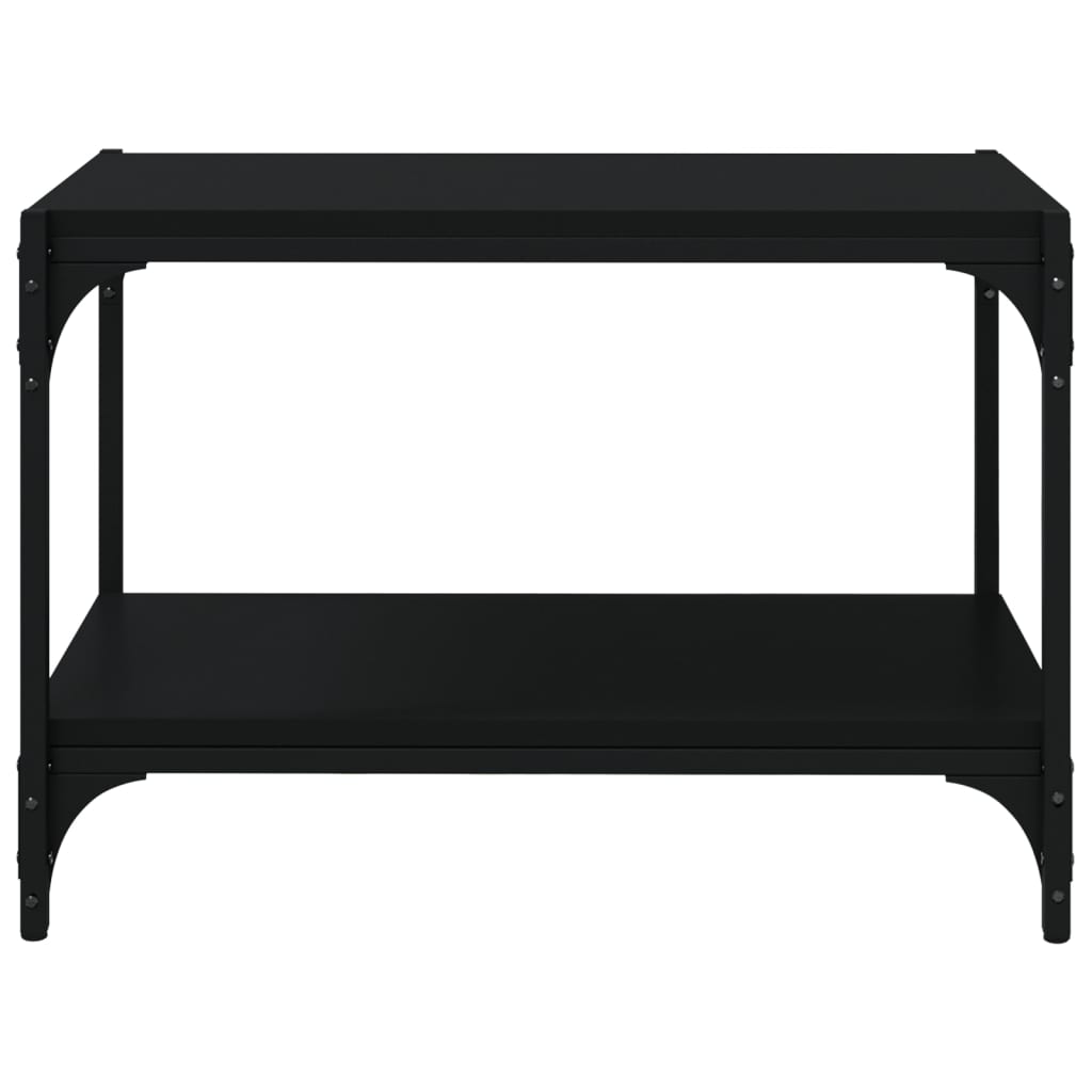 Tv-meubel 60x33x41 cm bewerkt hout en staal zwart