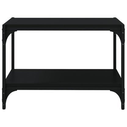 Tv-meubel 60x33x41 cm bewerkt hout en staal zwart
