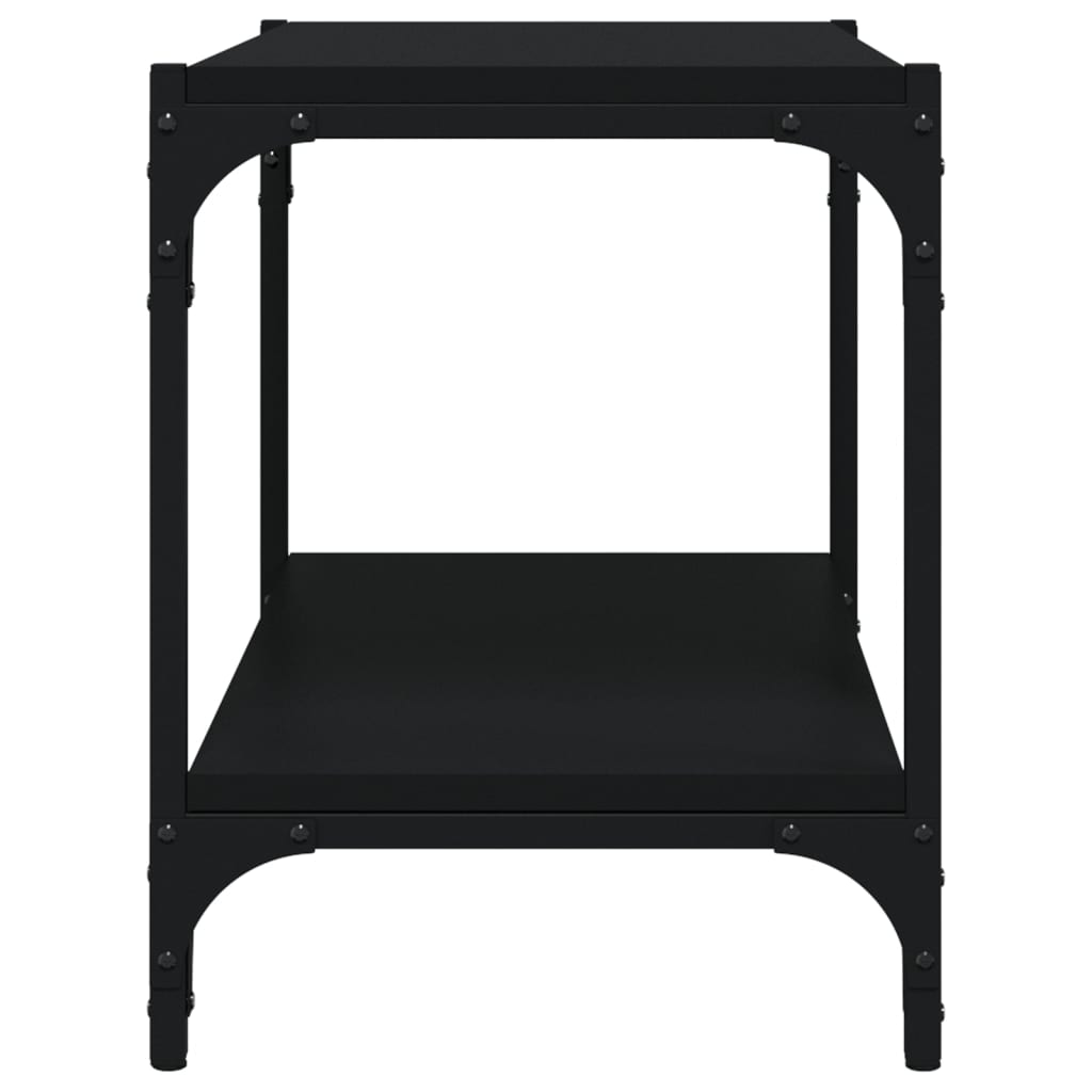 Tv-meubel 60x33x41 cm bewerkt hout en staal zwart