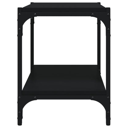 Tv-meubel 60x33x41 cm bewerkt hout en staal zwart