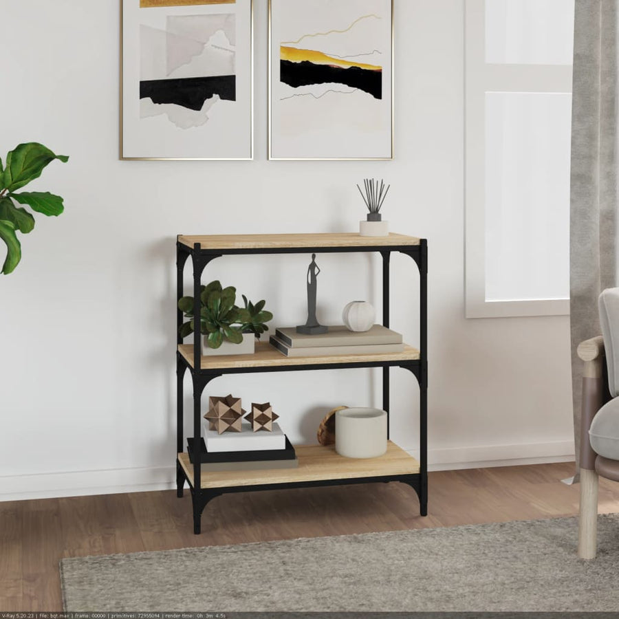 Boekenkast 60X33X70,5Cm Bewerkt Hout En Staal Kleur 60 x 33 x 70.5 cm Sonoma eiken