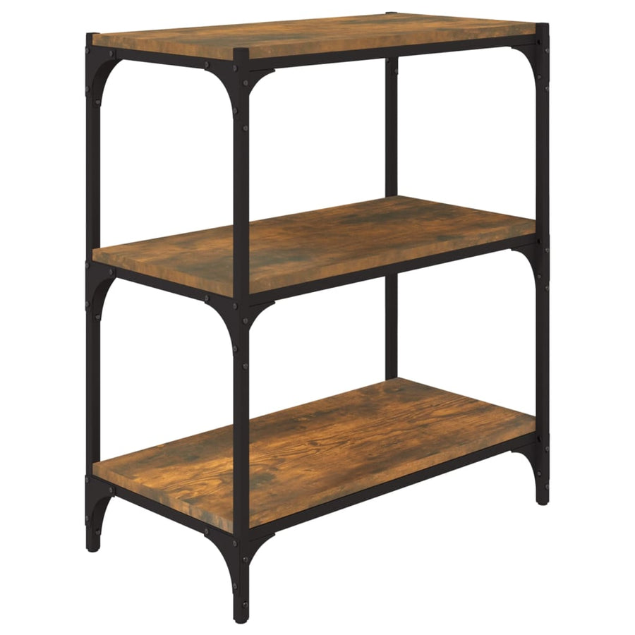 Boekenkast 60X33X70,5 Cm Bewerkt Hout En Staal Gerookt Eiken 60 cm 70.5 cm
