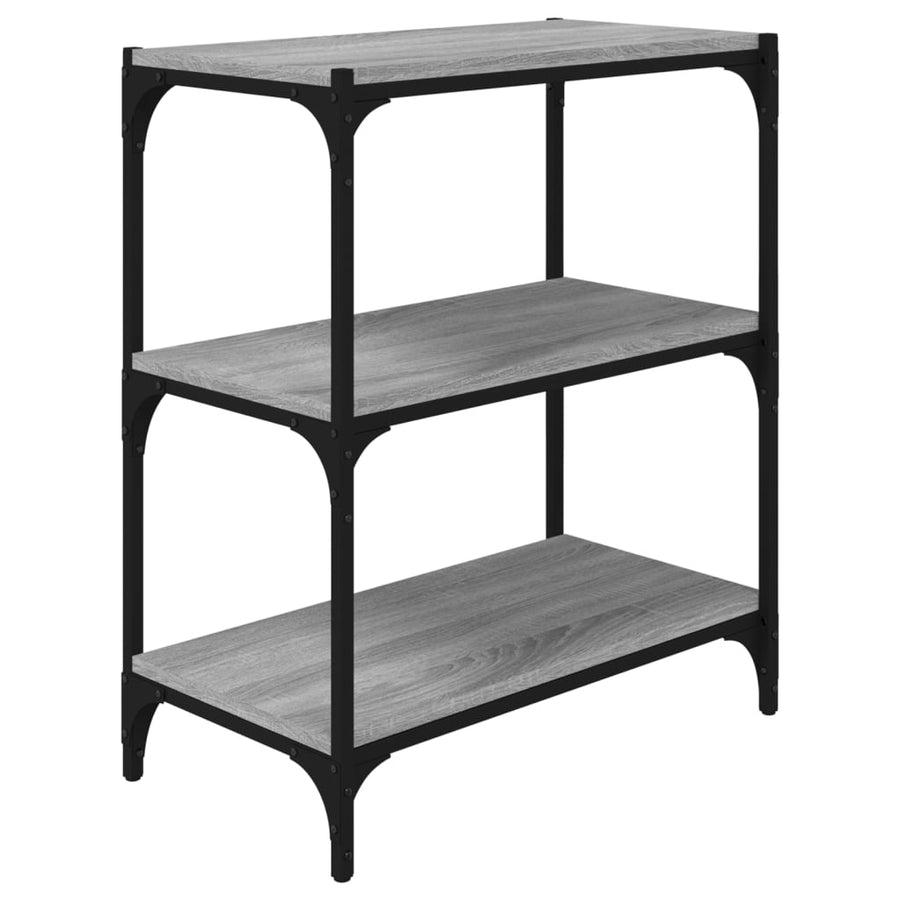 Boekenkast 60X33X70,5 Cm Hout En Staal Grijs Sonoma Eikenkleur