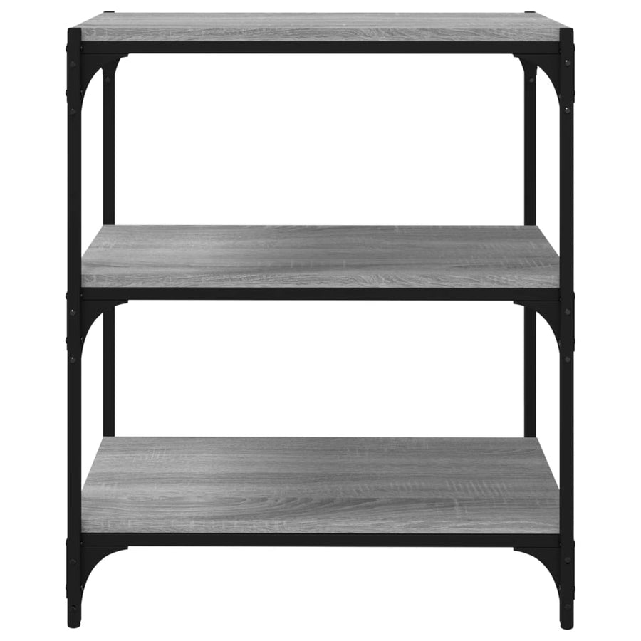 Boekenkast 60X33X70,5 Cm Hout En Staal Grijs Sonoma Eikenkleur
