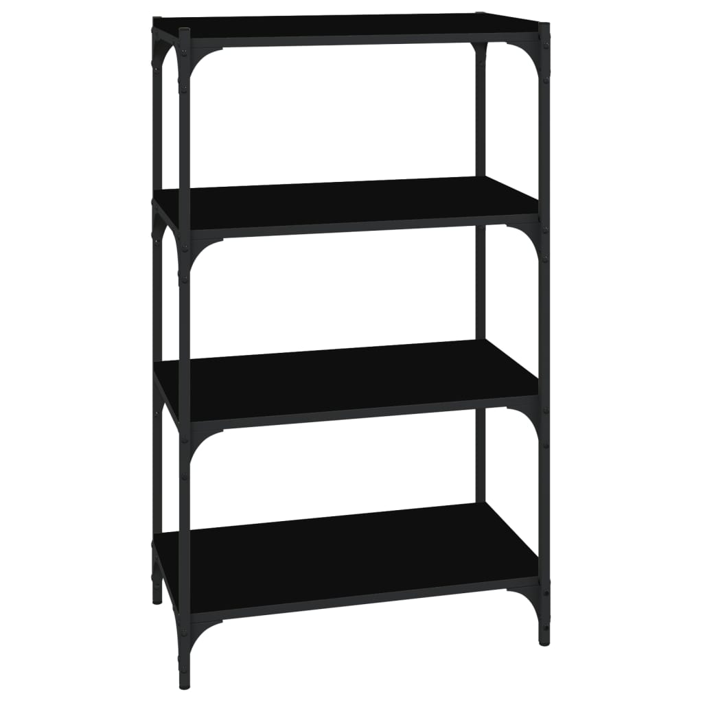 Boekenkast 60X33X70,5 Cm Bewerkt Hout En Staal Zwart