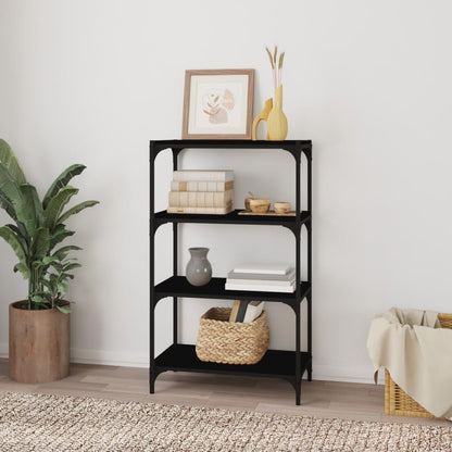 Boekenkast 60X33X70,5 Cm Bewerkt Hout En Staal Zwart