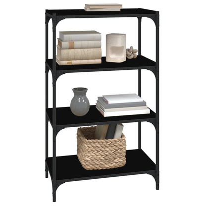 Boekenkast 60X33X70,5 Cm Bewerkt Hout En Staal Zwart