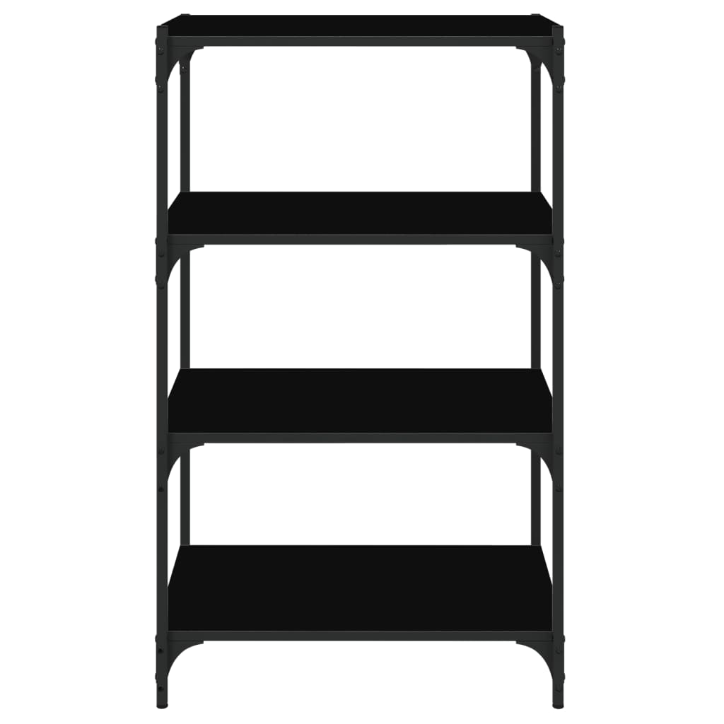 Boekenkast 60X33X70,5 Cm Bewerkt Hout En Staal Zwart