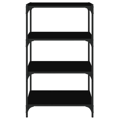 Boekenkast 60X33X70,5 Cm Bewerkt Hout En Staal Zwart