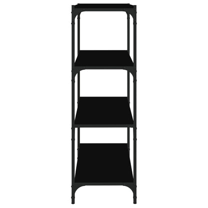 Boekenkast 60X33X70,5 Cm Bewerkt Hout En Staal Zwart