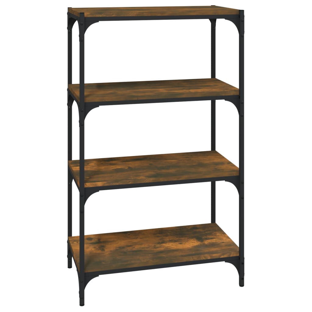 Boekenkast 60X33X100 Cm Bewerkt Hout En Staal Gerookt Eiken