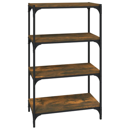 Boekenkast 60X33X100 Cm Bewerkt Hout En Staal Gerookt Eiken