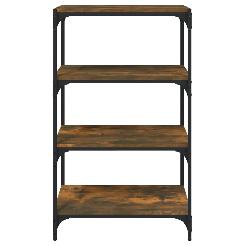 Boekenkast 60X33X100 Cm Bewerkt Hout En Staal Gerookt Eiken