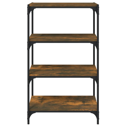 Boekenkast 60X33X100 Cm Bewerkt Hout En Staal Gerookt Eiken