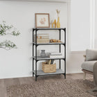 Boekenkast 60x33x100 cm bewerkt hout staal grijs sonoma eiken