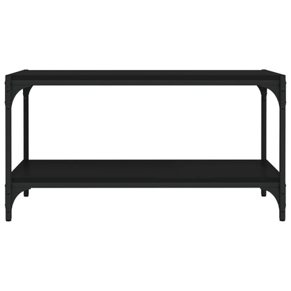 Tv-Meubel Bewerkt Hout En Staal 80 x 33 x 41 cm Zwart