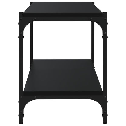 Tv-Meubel Bewerkt Hout En Staal 80 x 33 x 41 cm Zwart