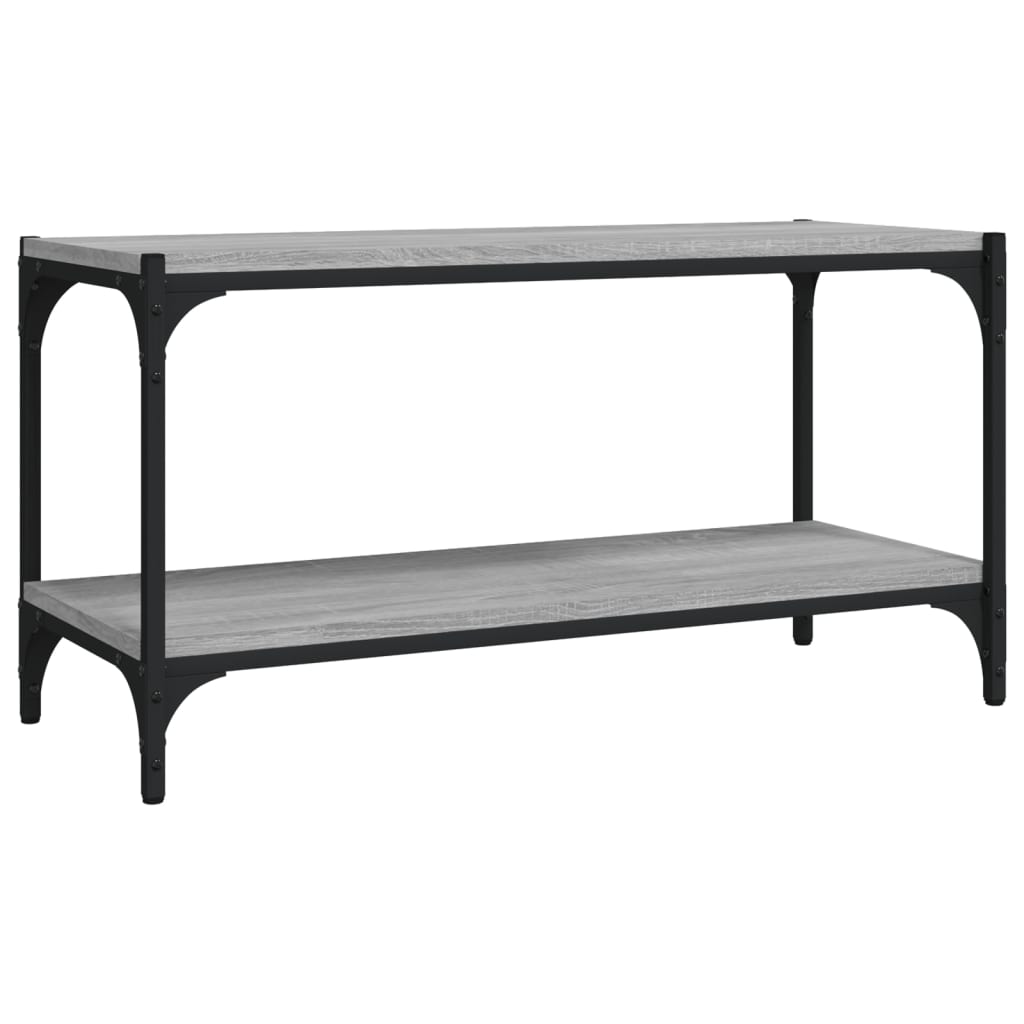 Tv-Meubel Bewerkt Hout En Staal Eiken 80 x 33 x 41 cm Grijs sonoma
