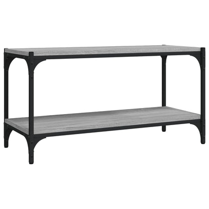 Tv-Meubel Bewerkt Hout En Staal Eiken 80 x 33 x 41 cm Grijs sonoma