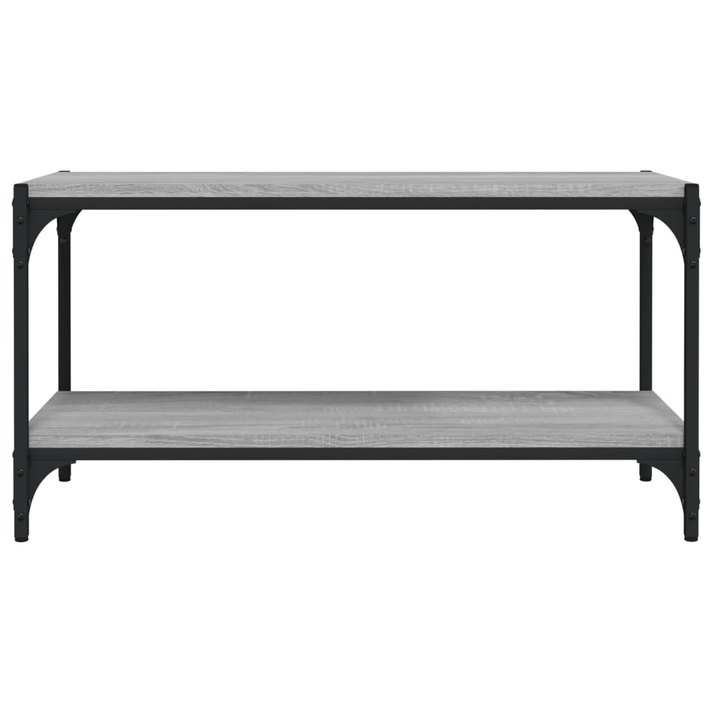 Tv-Meubel Bewerkt Hout En Staal Eiken 80 x 33 x 41 cm Grijs sonoma