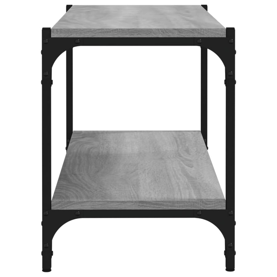 Tv-Meubel Bewerkt Hout En Staal Eiken 80 x 33 x 41 cm Grijs sonoma