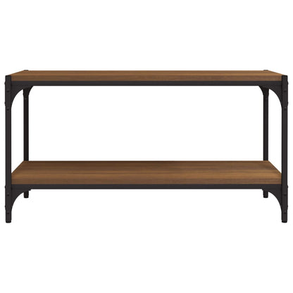 Tv-meubel 80x33x41 cm bewerkt hout en staal bruin eikenkleur