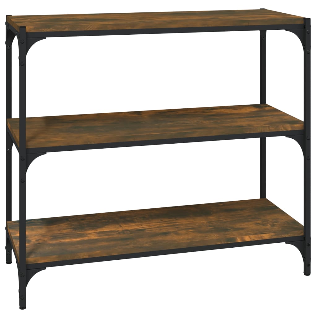 Boekenkast 80X33X70,5 Cm Hout En Staal Kleur Gerookt Eiken 80 cm 70.5 cm