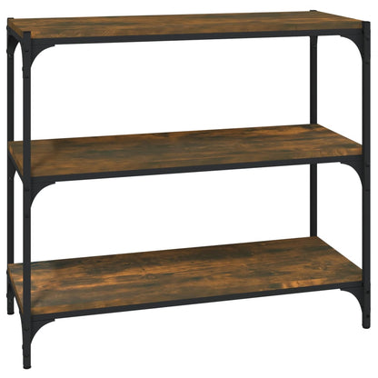 Boekenkast 80X33X70,5 Cm Hout En Staal Kleur Gerookt Eiken 80 cm 70.5 cm