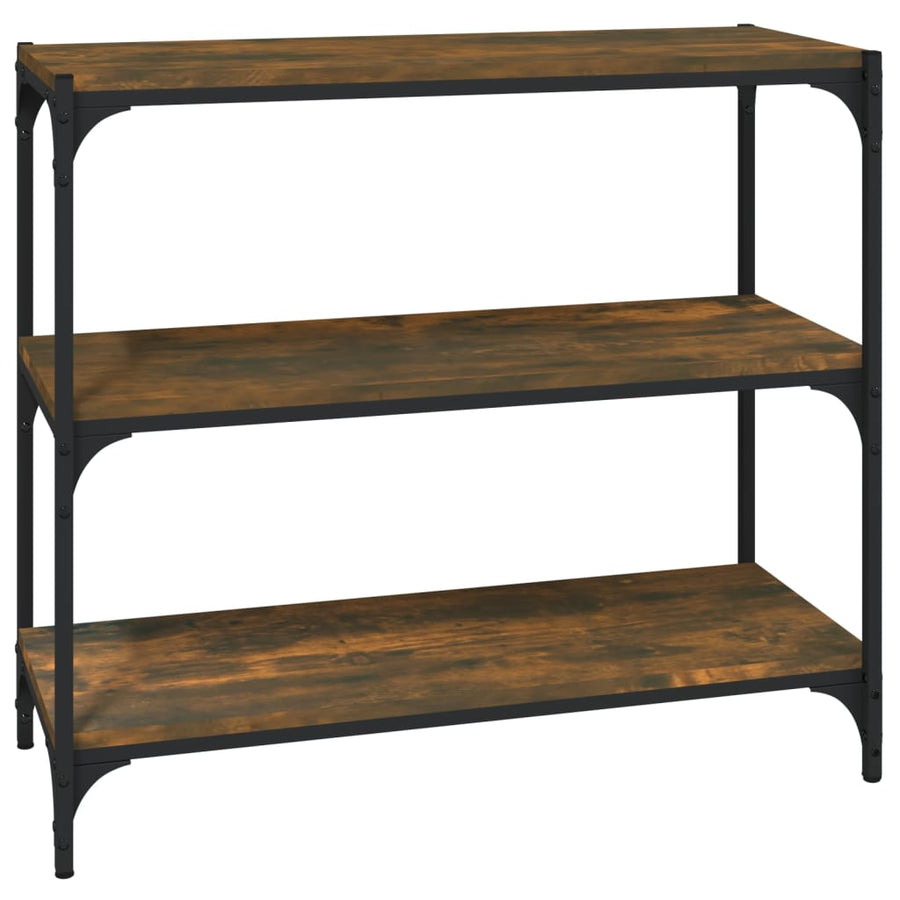 Boekenkast 80X33X70,5 Cm Hout En Staal Kleur Gerookt Eiken 80 cm 70.5 cm