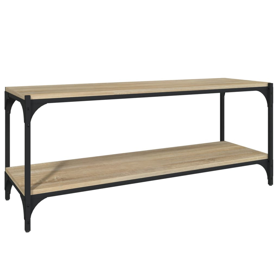 Tv-Meubel Bewerkt Hout En Staal Kleur 100 x 33 x 41 cm Sonoma eiken