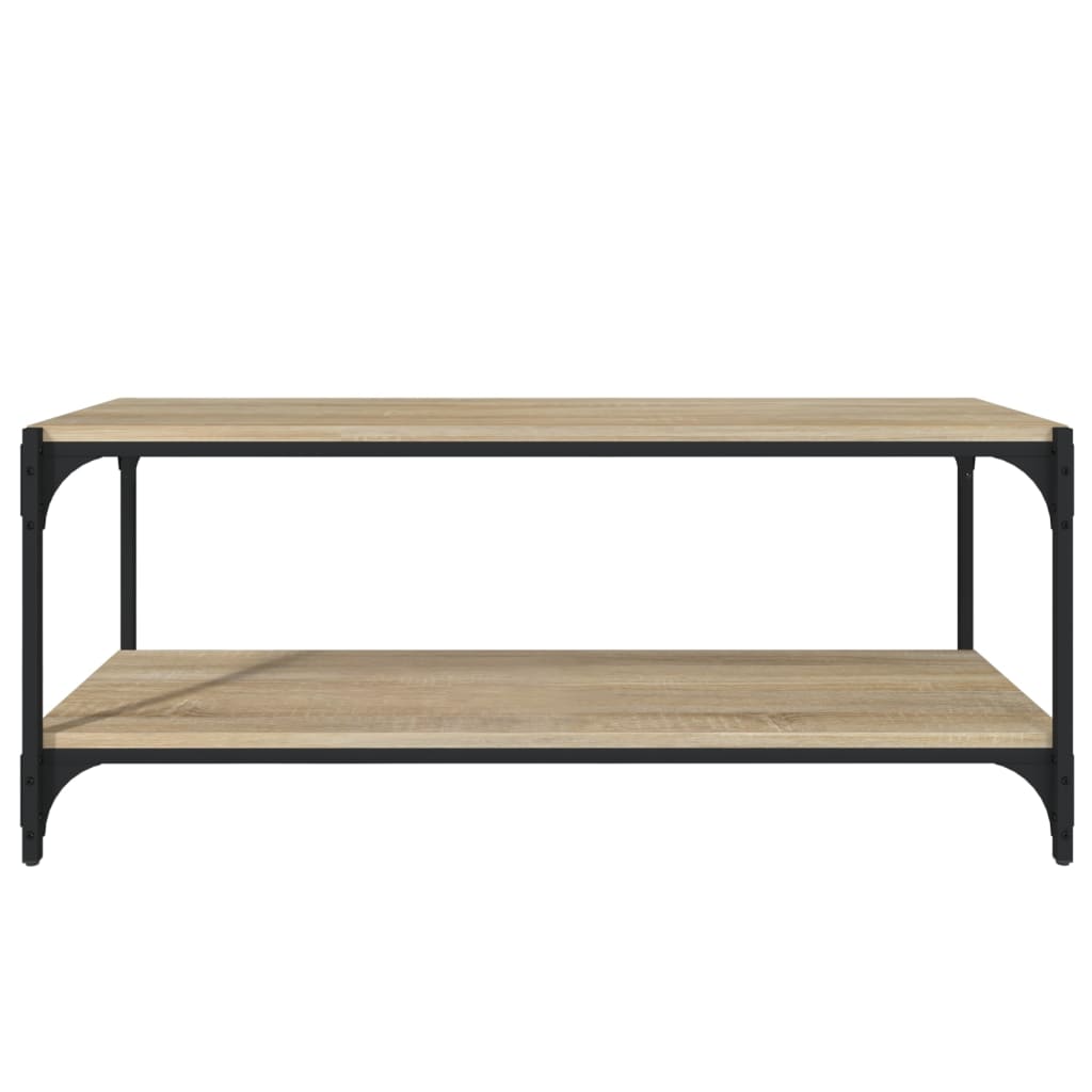 Tv-Meubel Bewerkt Hout En Staal Kleur 100 x 33 x 41 cm Sonoma eiken