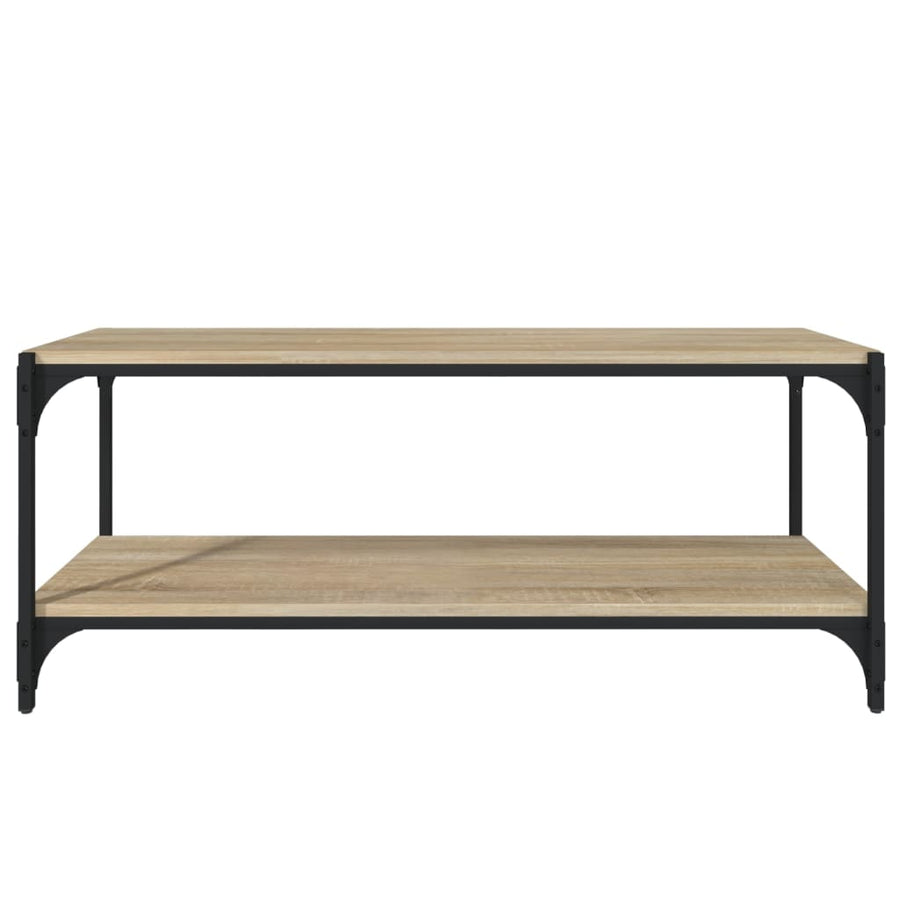 Tv-Meubel Bewerkt Hout En Staal Kleur 100 x 33 x 41 cm Sonoma eiken