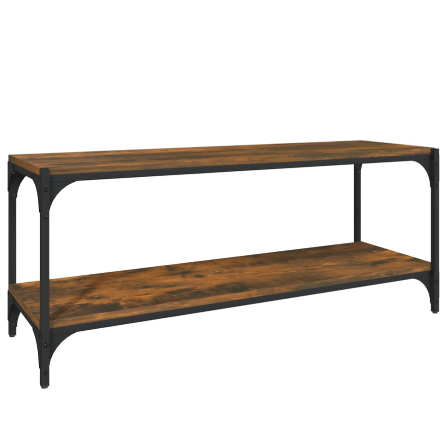 Tv-Meubel Bewerkt Hout En Staal Kleur 100 x 33 x 41 cm Gerookt eiken