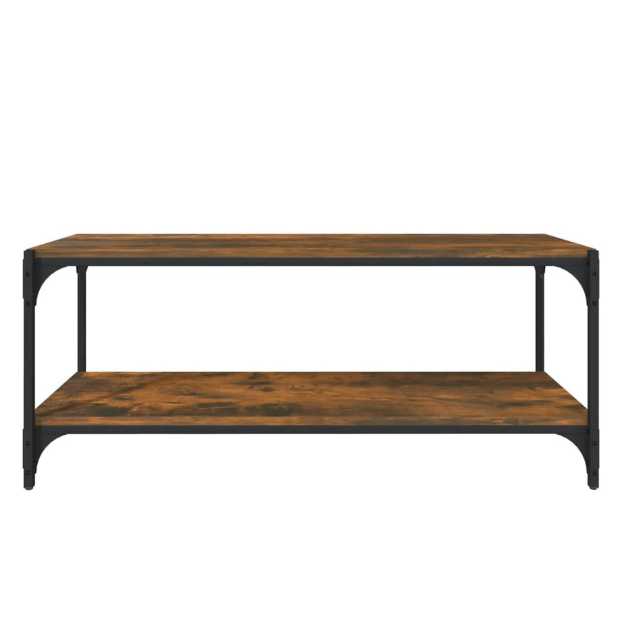 Tv-Meubel Bewerkt Hout En Staal Kleur 100 x 33 x 41 cm Gerookt eiken