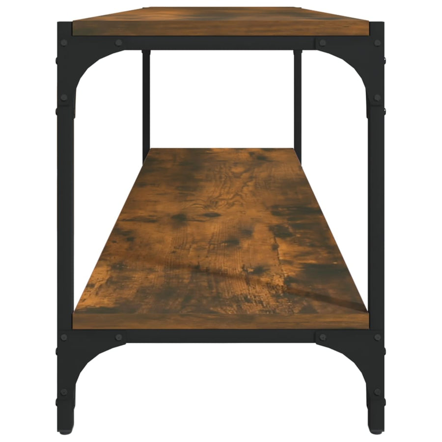 Tv-Meubel Bewerkt Hout En Staal Kleur 100 x 33 x 41 cm Gerookt eiken