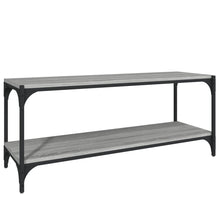 Tv-Meubel Bewerkt Hout En Staal Eiken 100 x 33 x 41 cm Grijs sonoma
