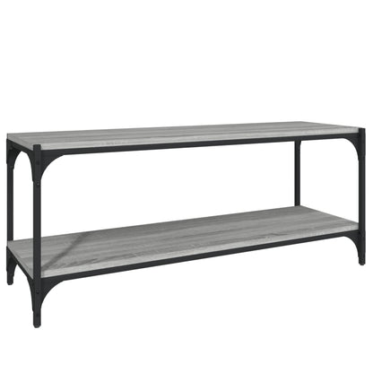Tv-Meubel Bewerkt Hout En Staal Eiken 100 x 33 x 41 cm Grijs sonoma